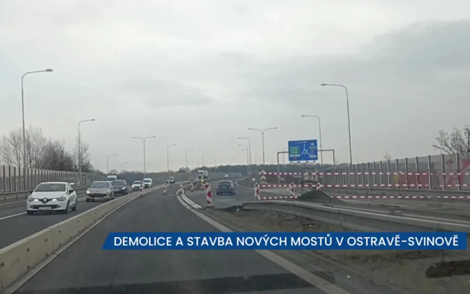 Demolice a stavba nových mostů v Ostravě-Svinově přináší dopravní komplikace