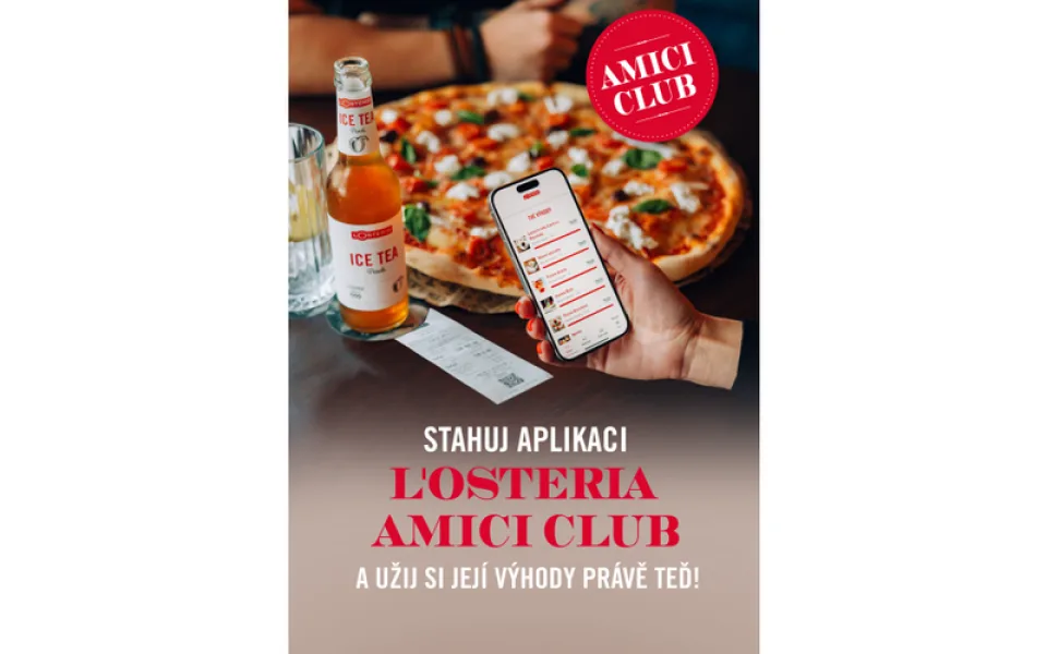 L’Osteria představuje novou věrnostní aplikaci L’Osteria Amici Club v ČR