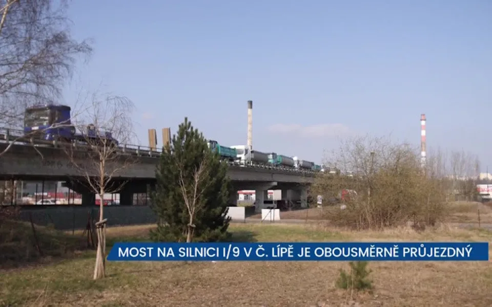 Most na silnici I/9 v České Lípě je dočasně obousměrně průjezdný