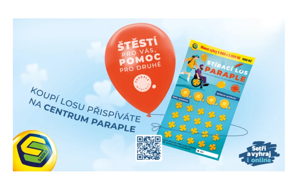 Štěstí pro vás, pomoc pro druhé: Sazka představuje charitativní los ve spolupráci s Centrem Paraple