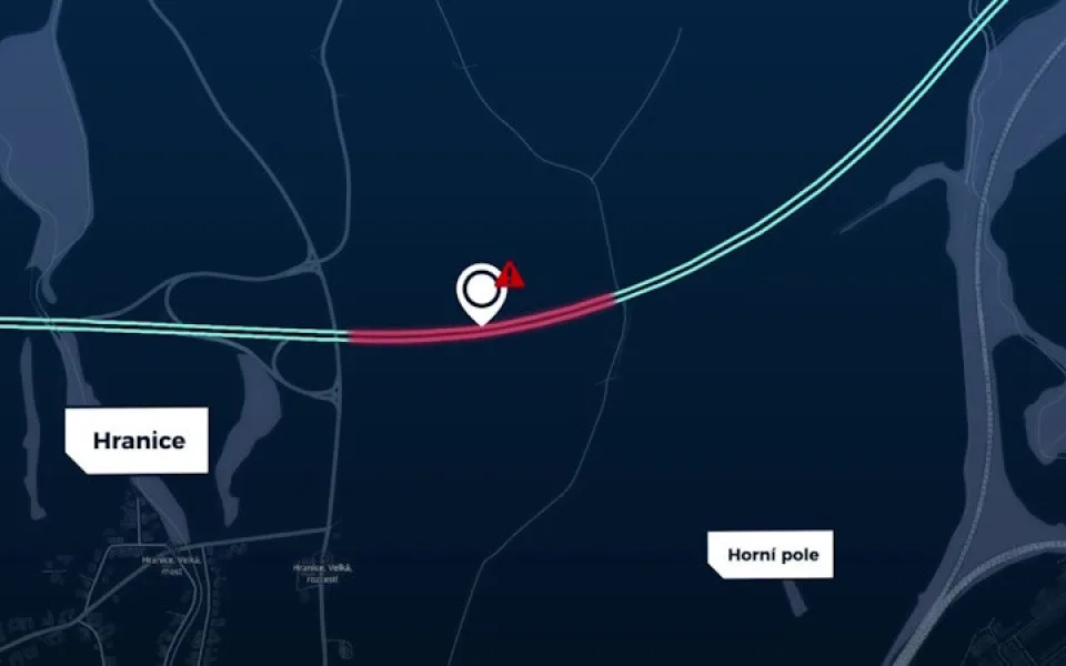 Nehodový úsek na D1 mezi Ostravou a Olomoucí, jeďte rozvážně!