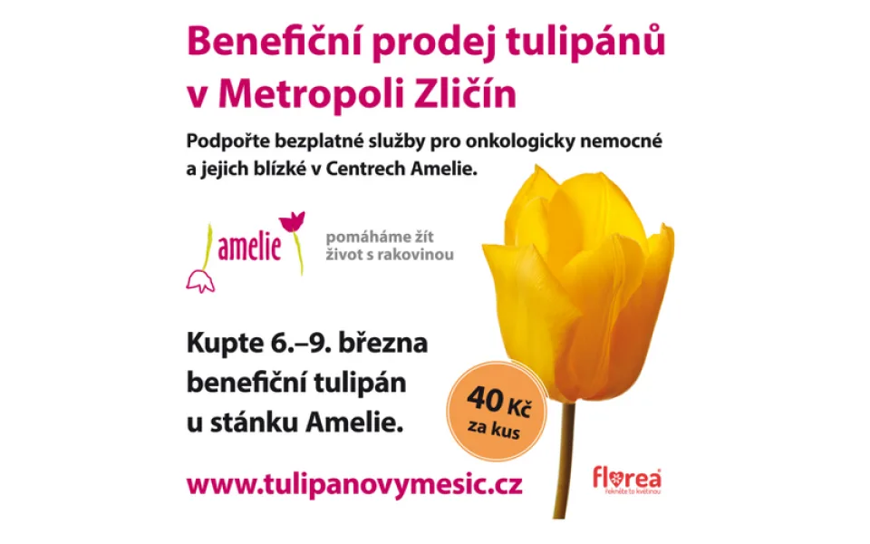 V Metropoli Zličín rozkvetla naděje. Pomozte díky tulipánu onkologicky nemocným dětem