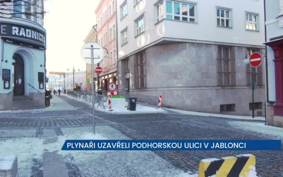 Plynaři uzavřeli část ulice Podhorská v Jablonci nad Nisou