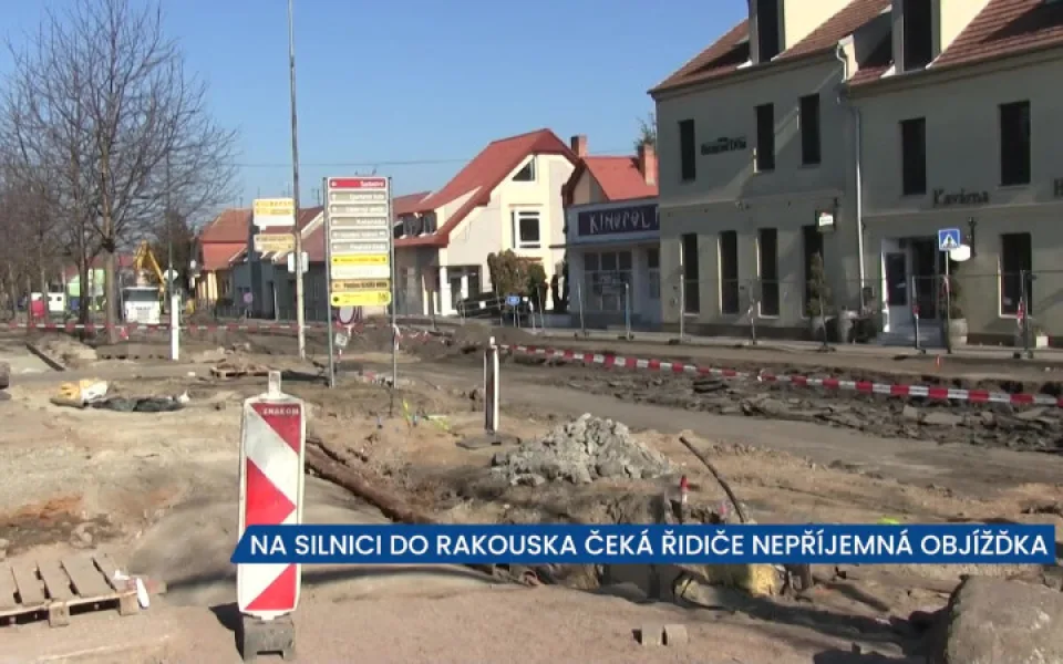 Na řidiče čeká objížďka Valtic, ŘSD rekonstruuje silnici I/40