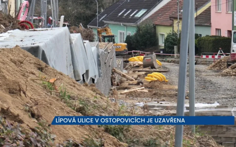 Lípová ulice v Ostopovicích u Brna je do konce června uzavřena