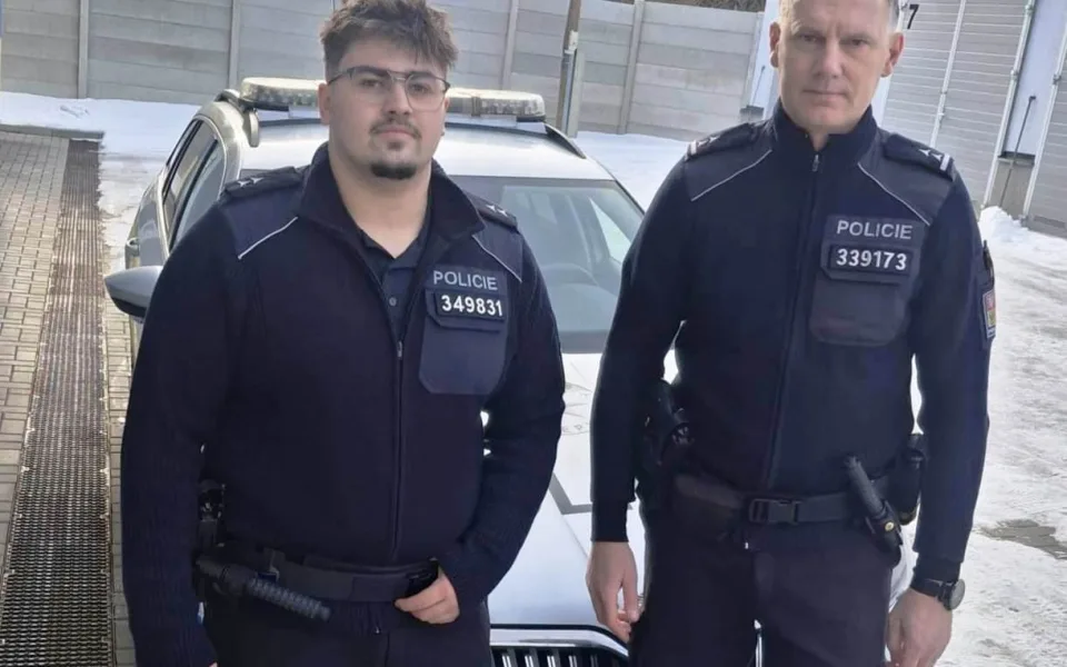 Zasahující policisté Michal Kadlec a Tomáš Hron