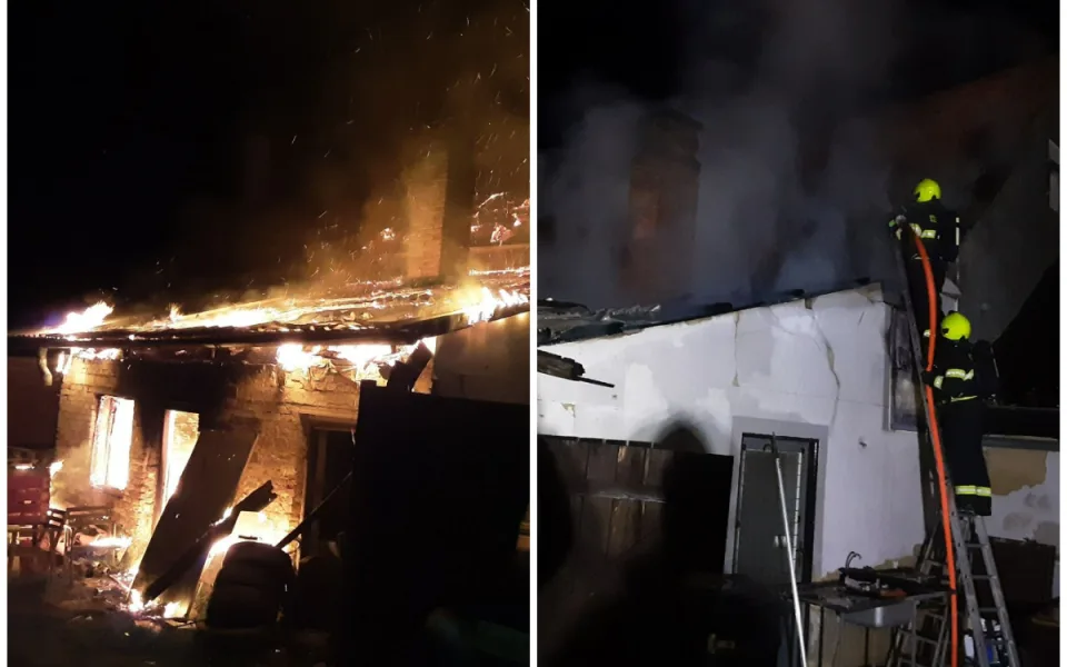 Noční klid v centru Pacova narušil požár. Před plameny uteklo do bezpečí pět lidí