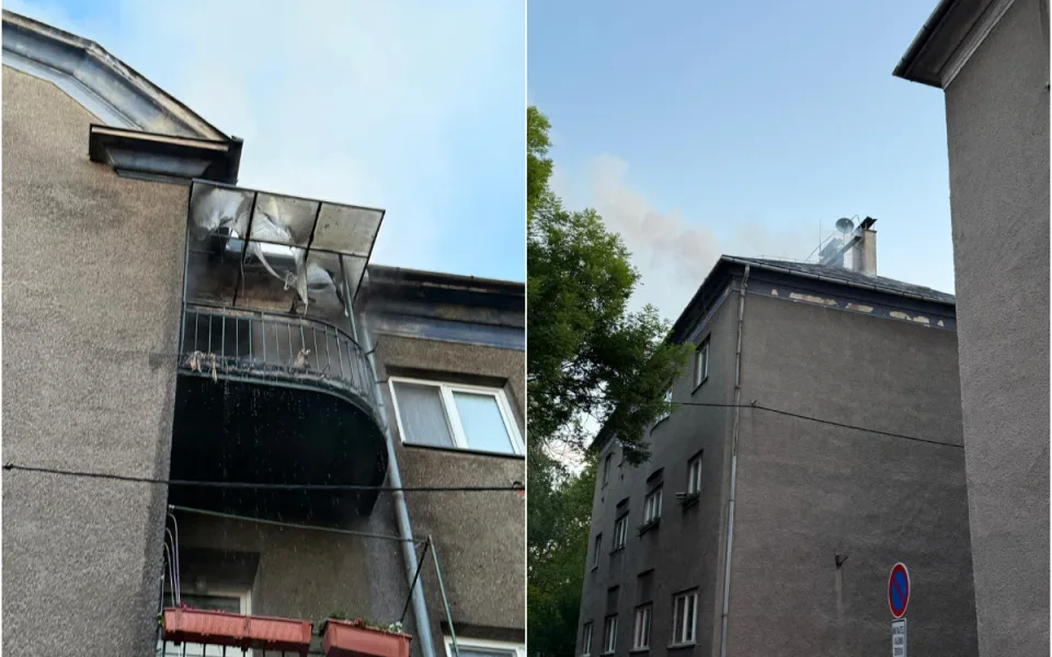 Hasiče zaměstnal noční požáru domu ve Vítkovicích. Devět lidí bylo evakuováno