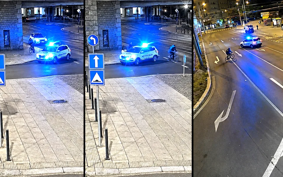 VIDEO: Zběsilá honička cyklisty s vozidlem městské policie baví internet