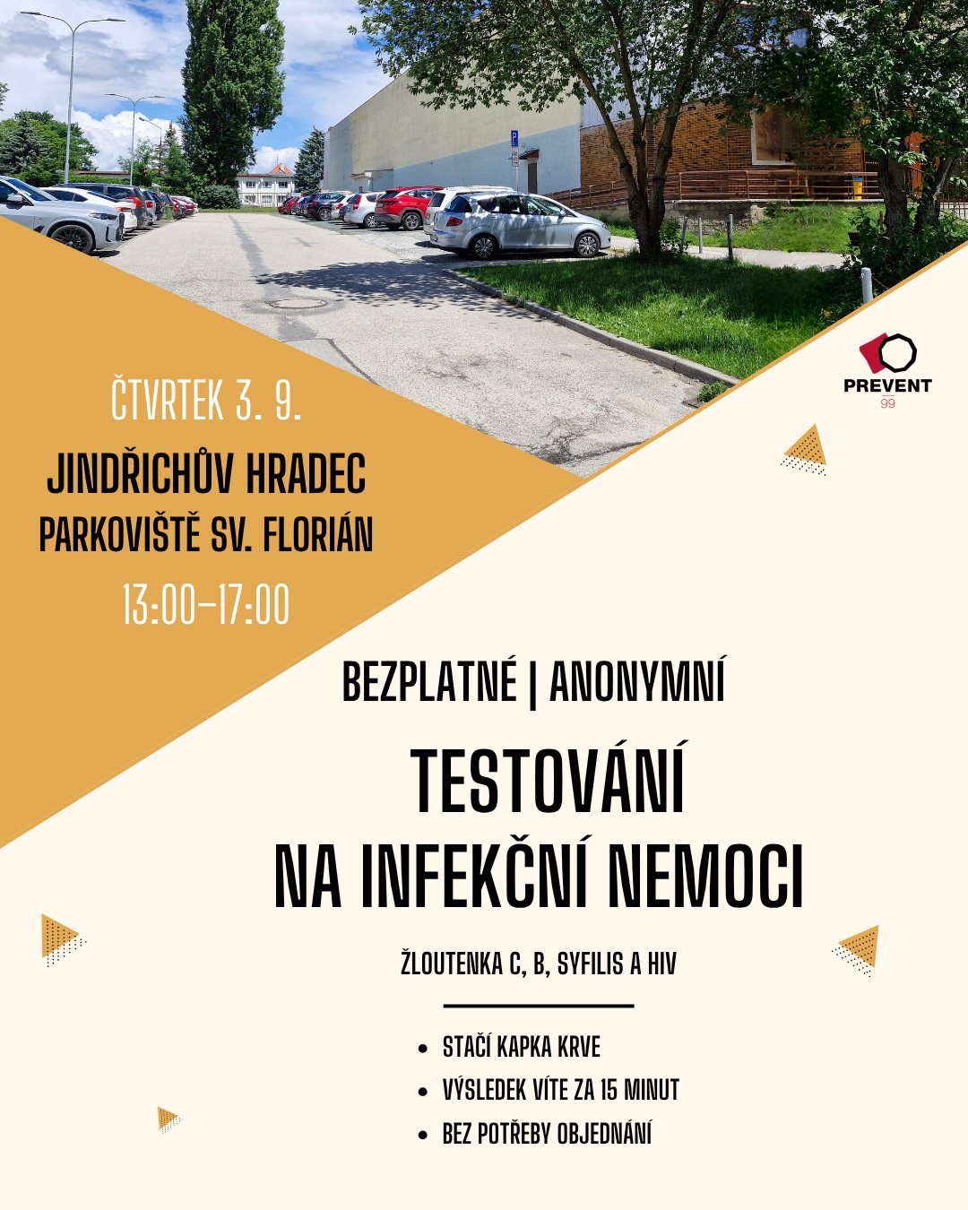 Bezplatné a anonymní testování na infekční nemoci v Jindřichově Hradci